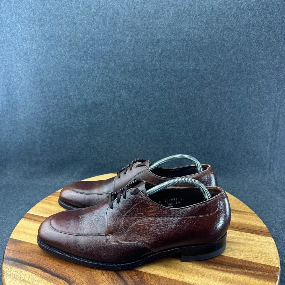Florsheim 31884 Vtg 70s Men's Brown Leather Blucher Apron Toe Dress Shoe Sz 11D